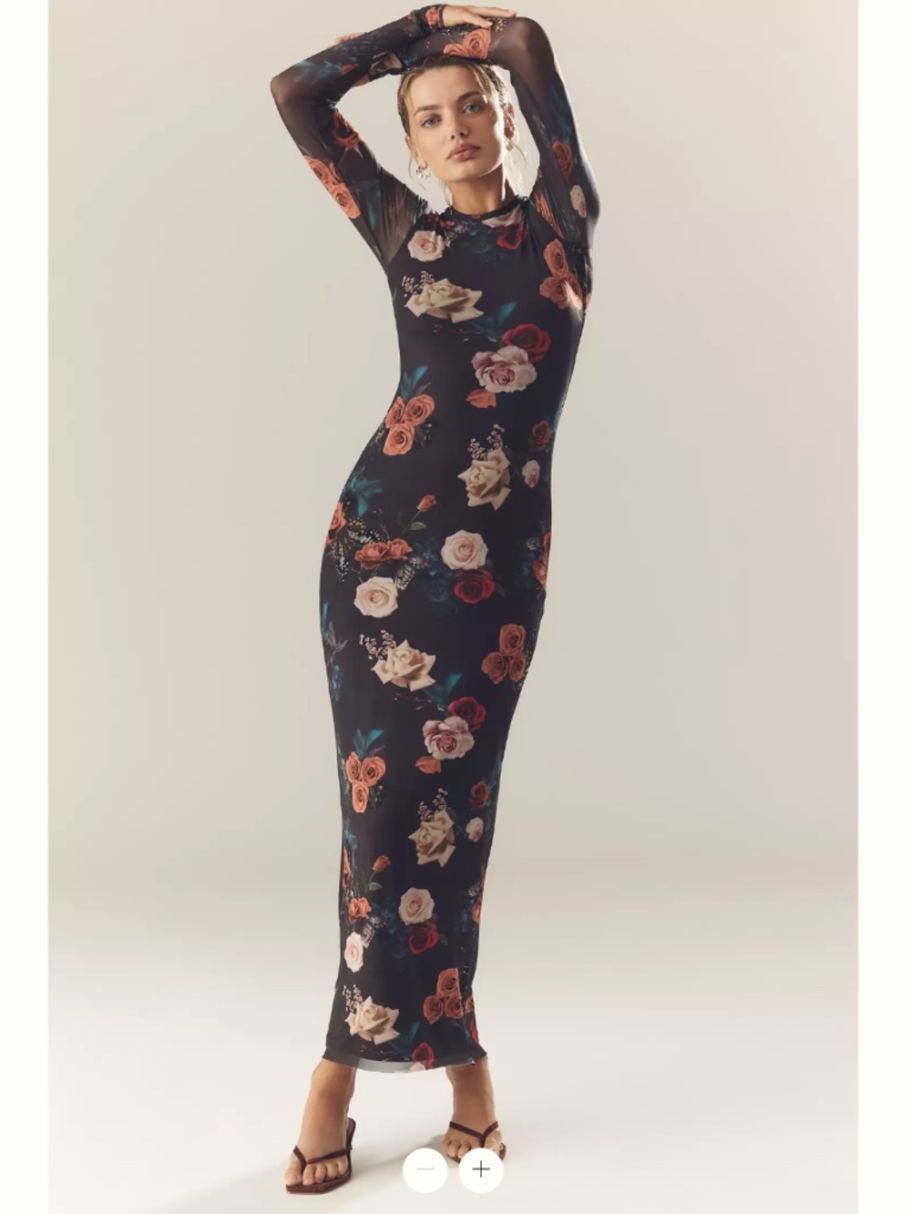Anthropologie AFRM Didi Long-Sleeve Mesh Maxi Dress